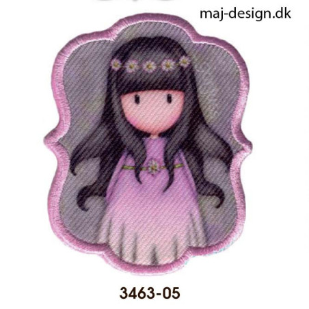 Santoro London Gorjuss printet med broderet ramme strygemærke