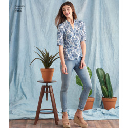 Kjole og bluse  også plusmode simplicity snitmønster 8384