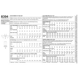 Top og nederdel  også plusmode simplicity snitmønster 8394