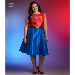 Kjole  og bælte også plusmode simplicity snitmønster 8396