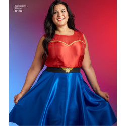 Kjole  og bælte også plusmode simplicity snitmønster 8396