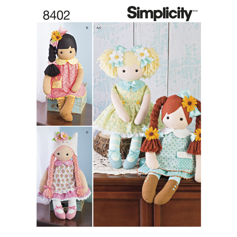 Dukke m/tøj simplicity snitmønster 8402