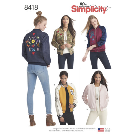 Bomber jakke simplicity snitmønster 8418