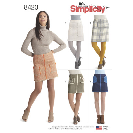 Kort nederdel simplicity snitmønster 8420