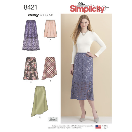 Nederdel også plusmode simplicity snitmønster 8421