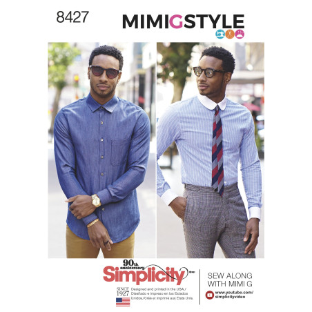 Herreskjorte MimiGstyle simplicity snitmønster 8427