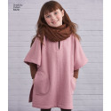 Lang poncho Pigetøj simplicity snitmønster 8428