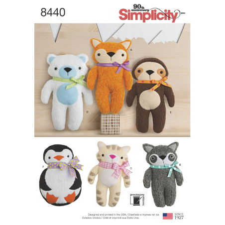 Tøjdyr simplicity snitmønster 8440