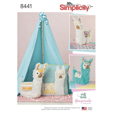 Pude og tøjdyr lama simplicity snirmønster 8441