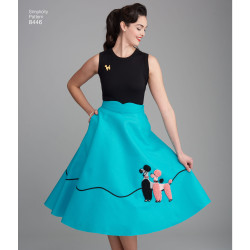 1950ére vintage Nederdel og skærf også plusmode simplicity  snitmønster 8456