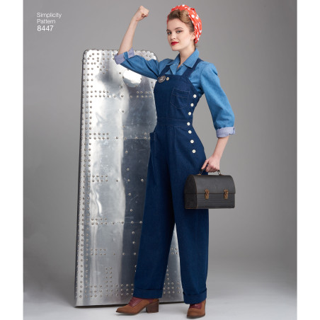 1940ére Bluse og overall også plusmode simplicity snitmønster 8447
