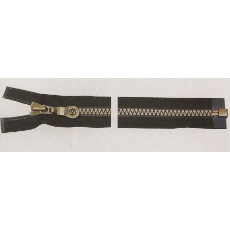 YKK Lynlås, delbar, 6mm ,antik messing, delrin