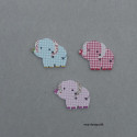 Træknap 2-hul Ternet elefant 30x25 mm