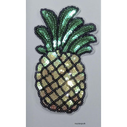 Stor palliet annanas  8,5x15,5 cm strygemærke