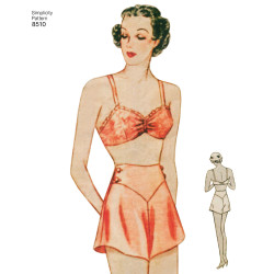 1930èrne vintage lingeri BH og trusser snitmønster Simplicity 8510