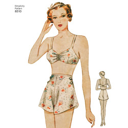 1930èrne vintage lingeri BH og trusser snitmønster Simplicity 8510