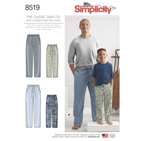 Hyggebuks til far og søn snitmønster simplicity 8519