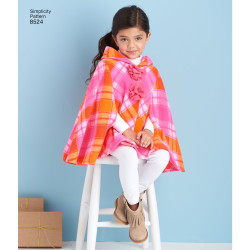 Poncho pigetøj snitmønster simplicity 8524