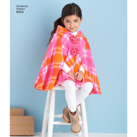 Poncho pigetøj snitmønster simplicity 8524