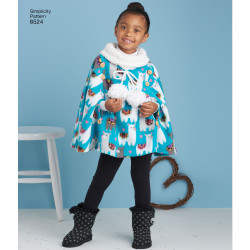 Poncho pigetøj snitmønster simplicity 8524