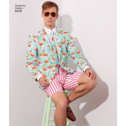 Jakkesæt , shorts og slips snitmønster Simplicity 8528