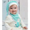 Babyhue m/sløjfe , tørklæde og tæppe snitmønste Simplicity 8537r