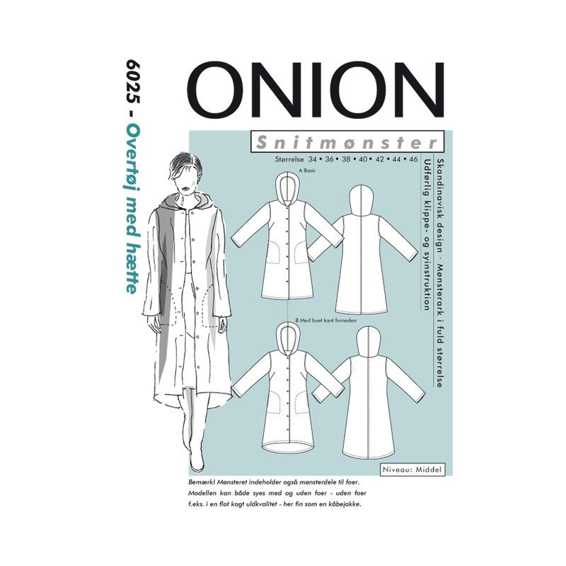Overtøj m/hætte Onion 6025 snitmønster