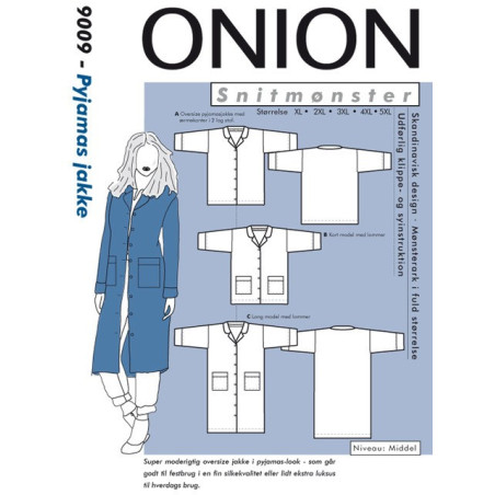 Pyjamas jakke   plusmode Onion 9009 snitmønster 