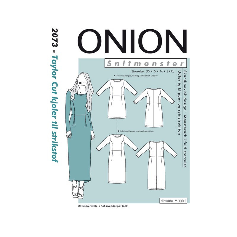Taylor cut kjole til strikstof Onion 2073 snitmønster