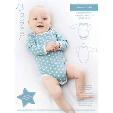 Babybody Minikrea snitmønster 11411