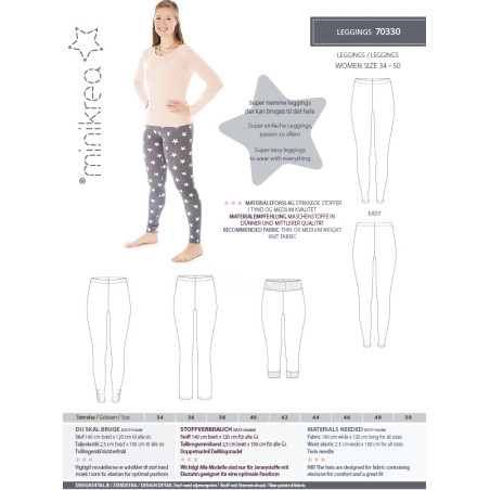 Dame leggings minikrea snitmønster 70330