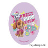 Paw Patrol strygemærke ovalt 11 x 8 cm