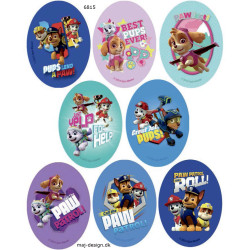 Paw Patrol strygemærke i serien 6815 ovalt 11 x 8 cm