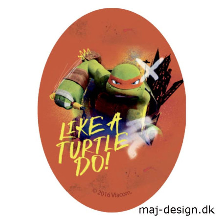 Teenage Mutant Ninja Turtles strygemærke ovalt 11 x 8 cm 6813-01