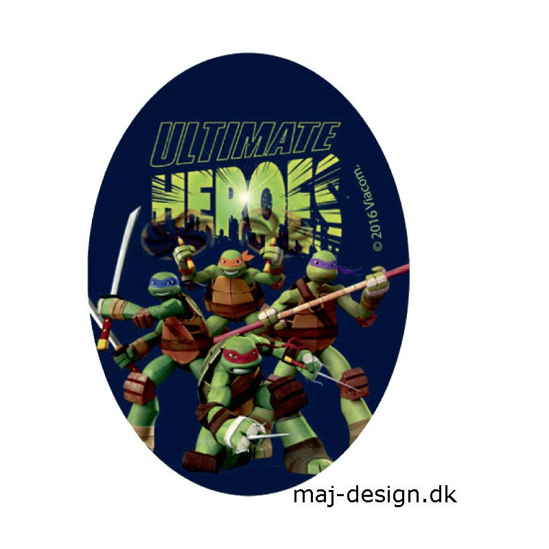Teenage Mutant Ninja Turtles strygemærke ovalt 11 x 8 cm 6813-06 Teenage Mutant Ninja Turtles strygemærke ovalt 11 x 8 cm 6813-06