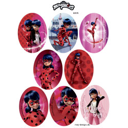 Lady Bug Broderet strygemærke i serie 6835 print