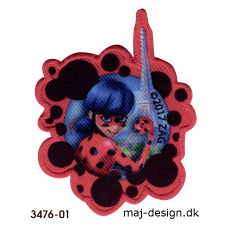 Lady Bug Mariehøne  broderet strygemærke 3476-01