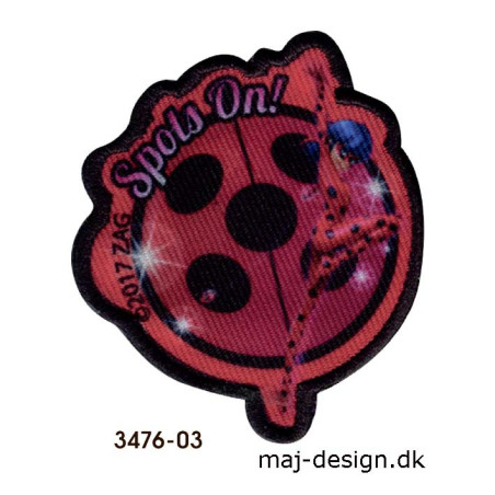 Lady Bug Mariehøne broderet strygemærke 3476-03