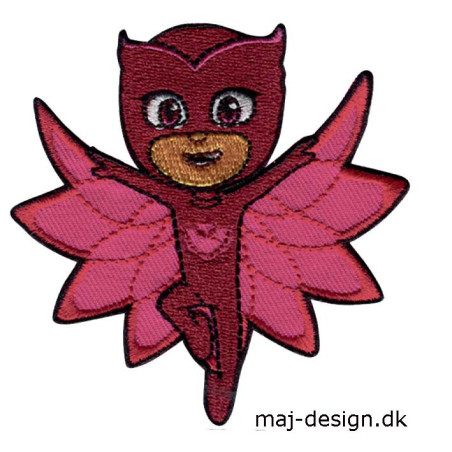 Pj Masks  Owlette broderet strygemærke 8 x 8 cm 3472-03