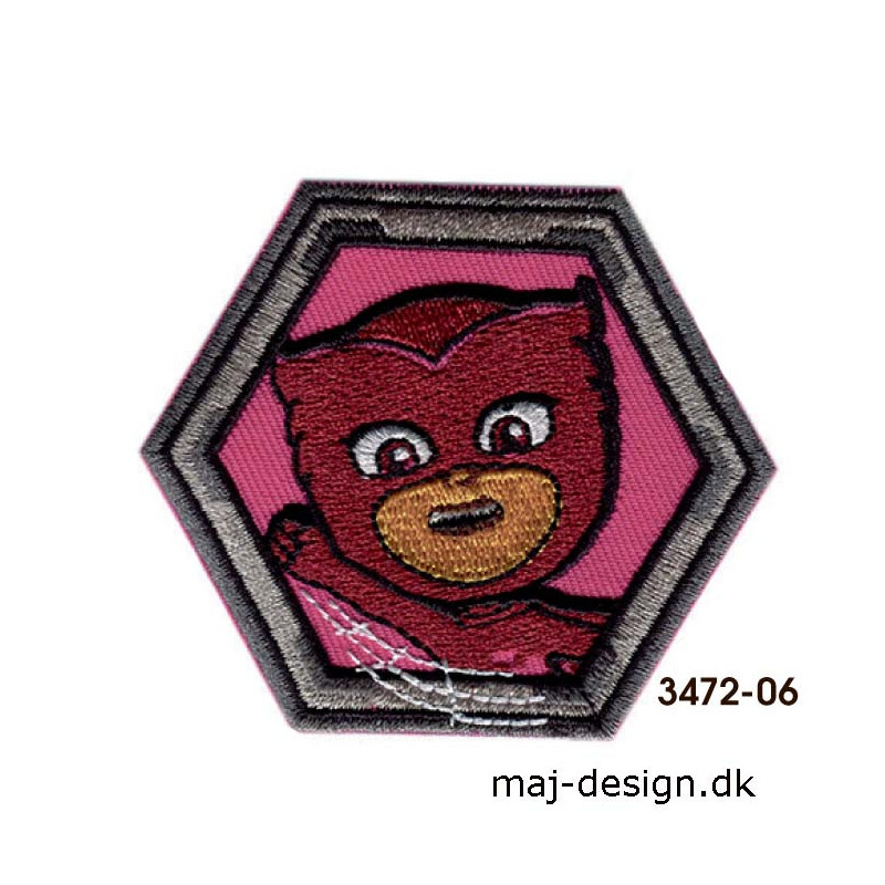 Pj Mask Owlette broderet strygemærke 6 x 7 cm 3472-06
