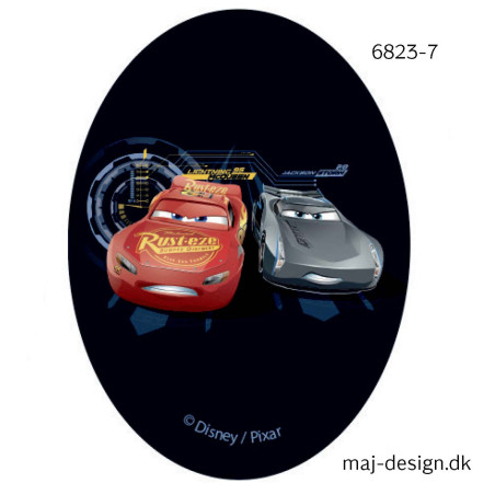 Cars 3 Mcqueen og Storm  Printet strygelap 11x8 cm