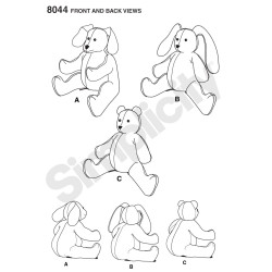 Bamse og krammedyr snitmønster 8044