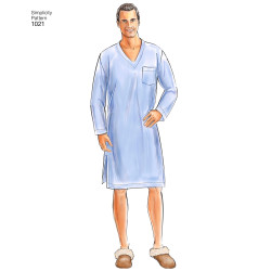 Herre Pyjamas Simplicity  snitmønster 1021