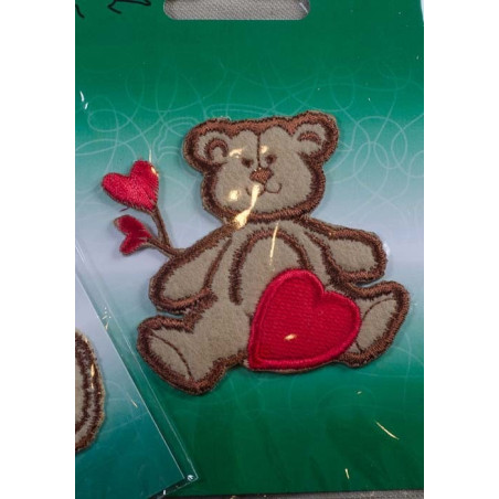 Bamse m/hjerte 6,5 x 7cm