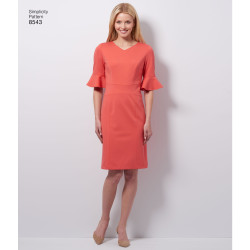 Kjole  også plusmode snitmønster 8543