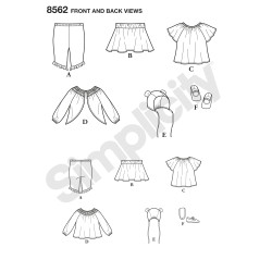 Babytøj jakke bukser kyse og sko snitmønster 8562