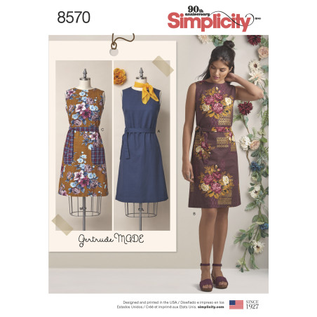 Sommerkjole m/bælte også plusmode, snitmønster 8570