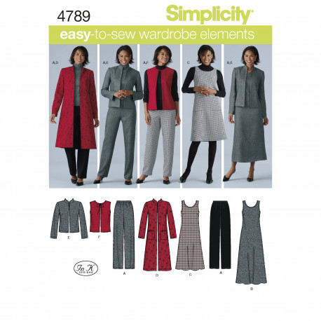 Frakke tunika og kjole også plusmode snitmønster 4789