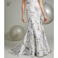 Nederdel m/u slæb også plusmode  snitmønster 8597