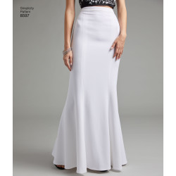 Nederdel m/u slæb også plusmode  snitmønster 8597